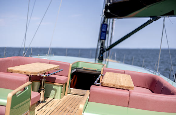 Luxury yacht interior cabin