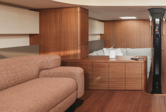 Luxury yacht anchored in turquoise waters